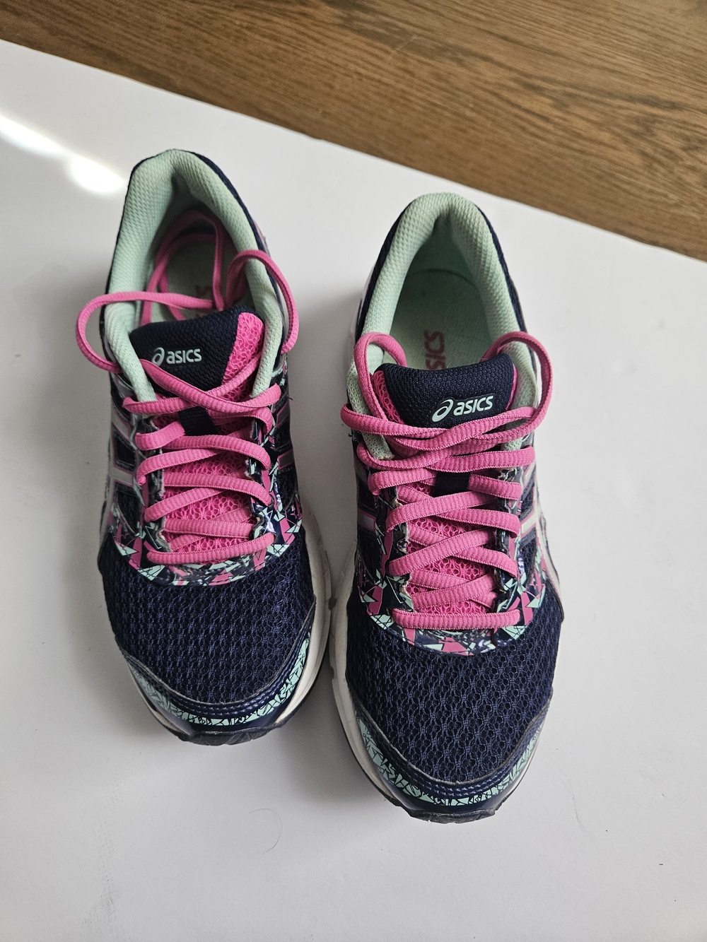ASICS Gel-Venture Navy Pink Mint Athletic Sneakers